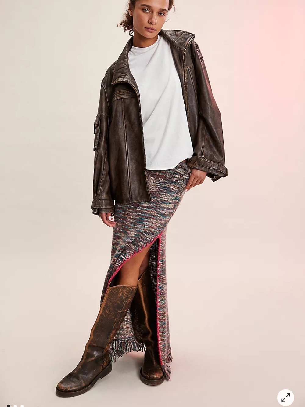 Free People Elsa Maxi Skirt Multi-Color Knit Maxi Skirt